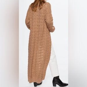 Openwork long cardigan